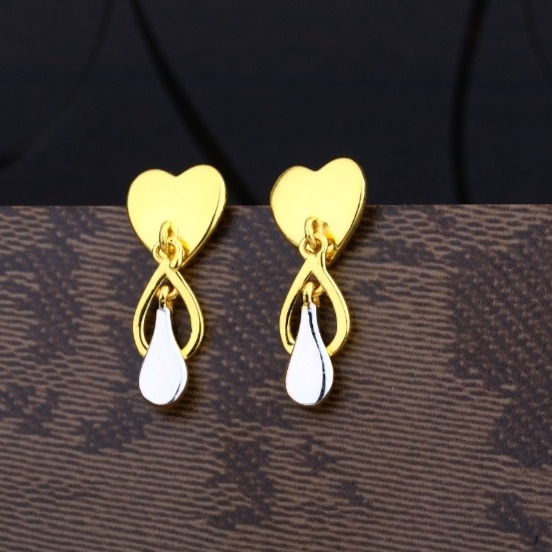 22 carat gold delicate plain ladies earrings RH-LE607