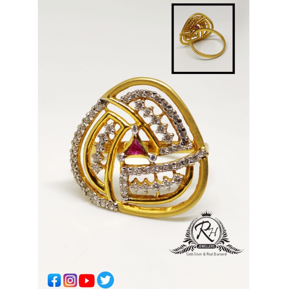 22 carat gold classical daimond ladies rings RH-LR395