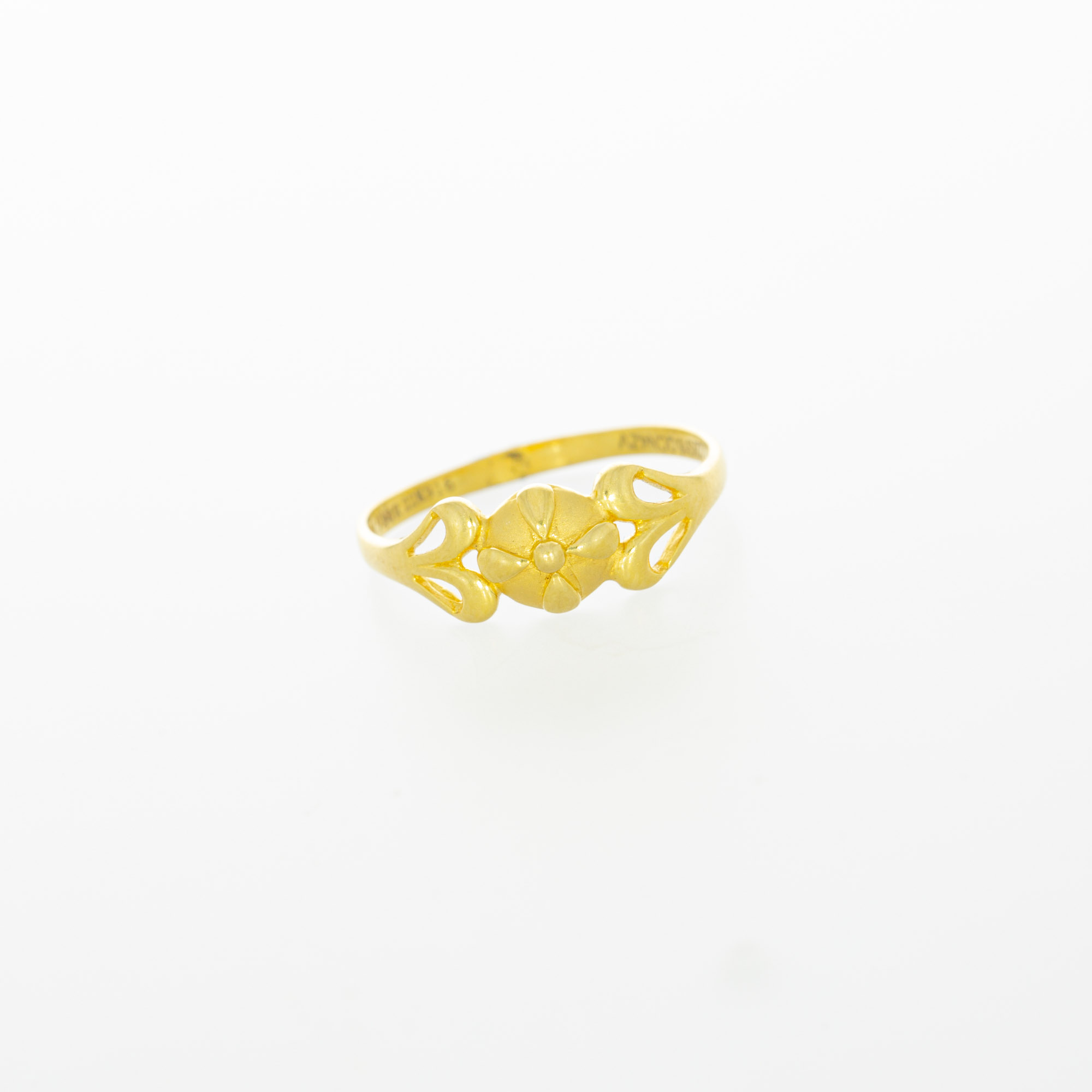 Stunning Coral Flower Gold Ring