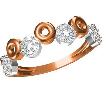 18kt cz rose gold diamond ladies ring