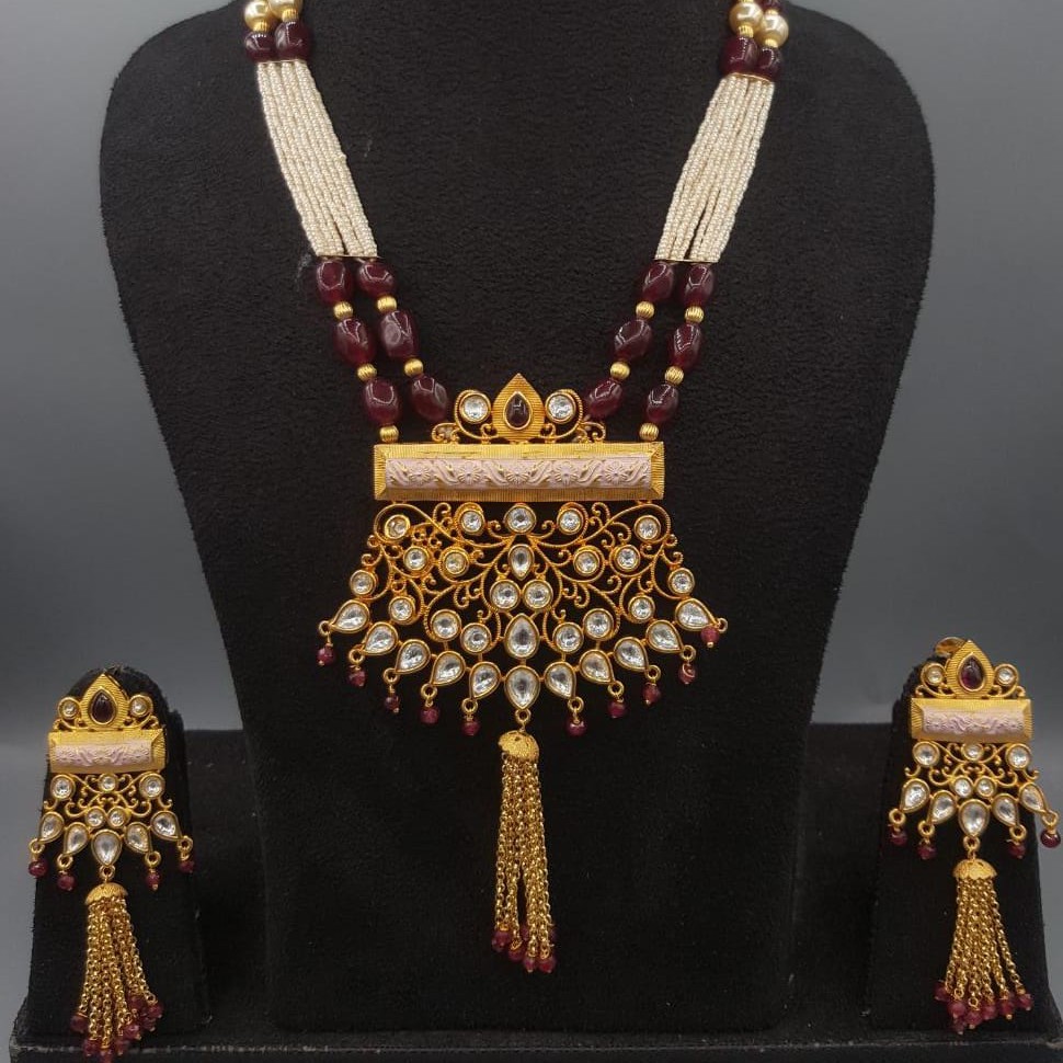 Beautiful designer necklace with designer earrings#673