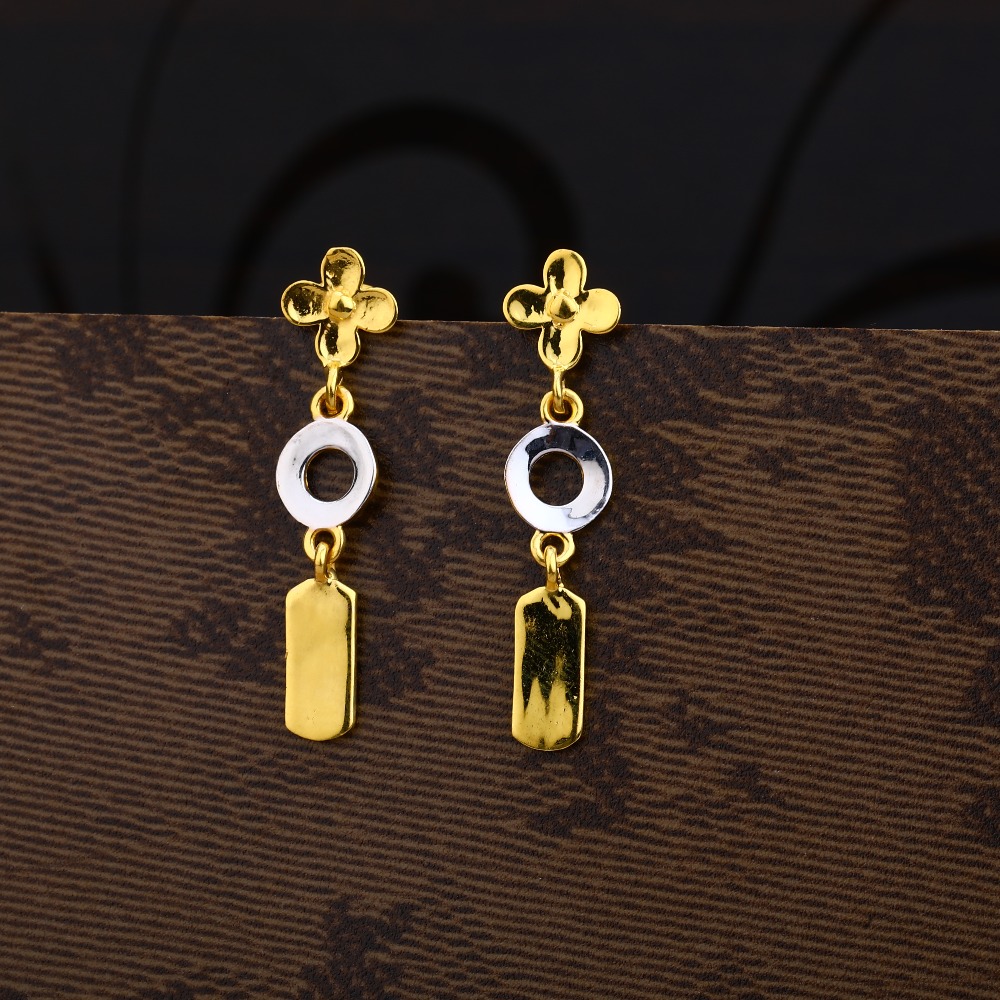 Ladies 22K Gold Fancy Cz Earring -LPE194