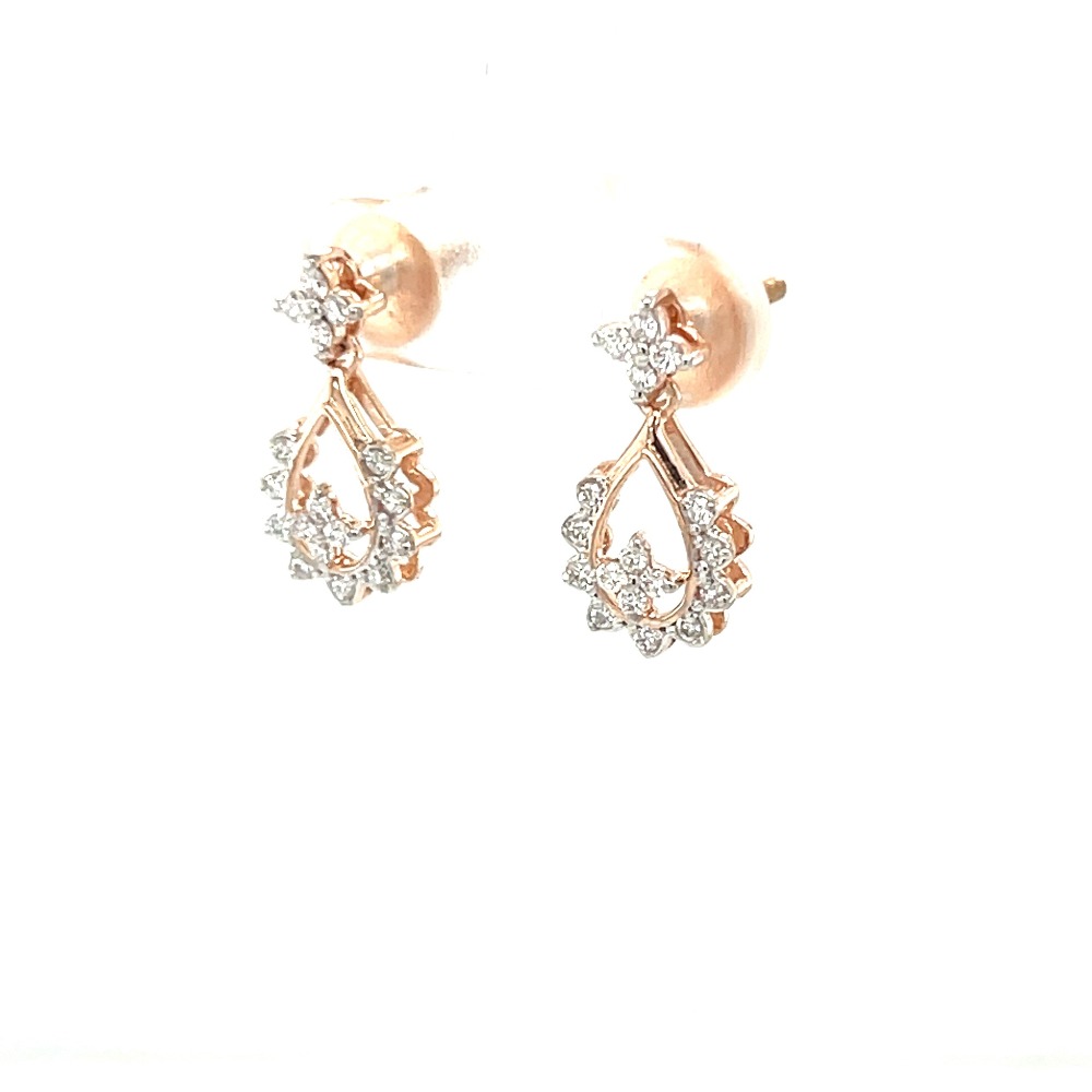 Buy quality Diamond Waterfall Earrings: A Touch of Royalty in Rose Gold ...