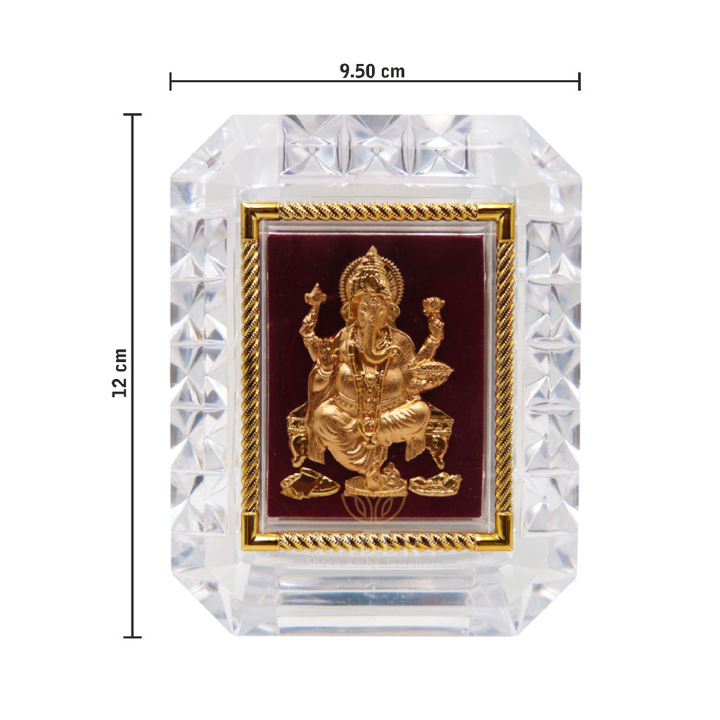Ganesha 24k Gold Leaf Glass Frame