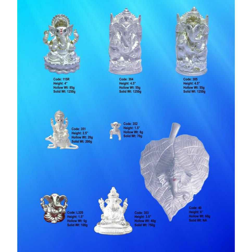 Antique Pan Ganpatiji And Other Ganpatiji murti(bhagvan,god,idols) Ms-2475