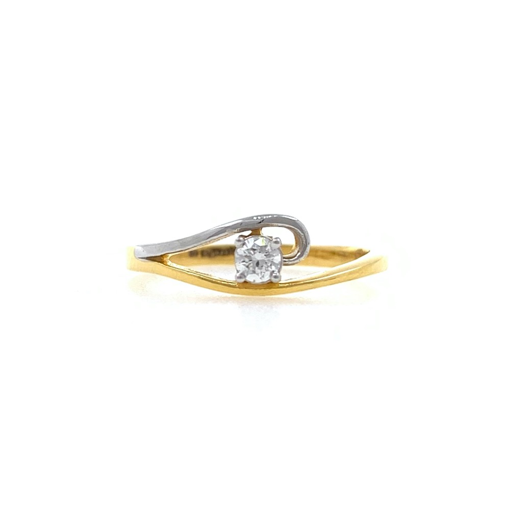 Classic solitaire diamond ring in 18k yellow gold - 1.730 gms - vvs ef 9 cents - 0lr73
