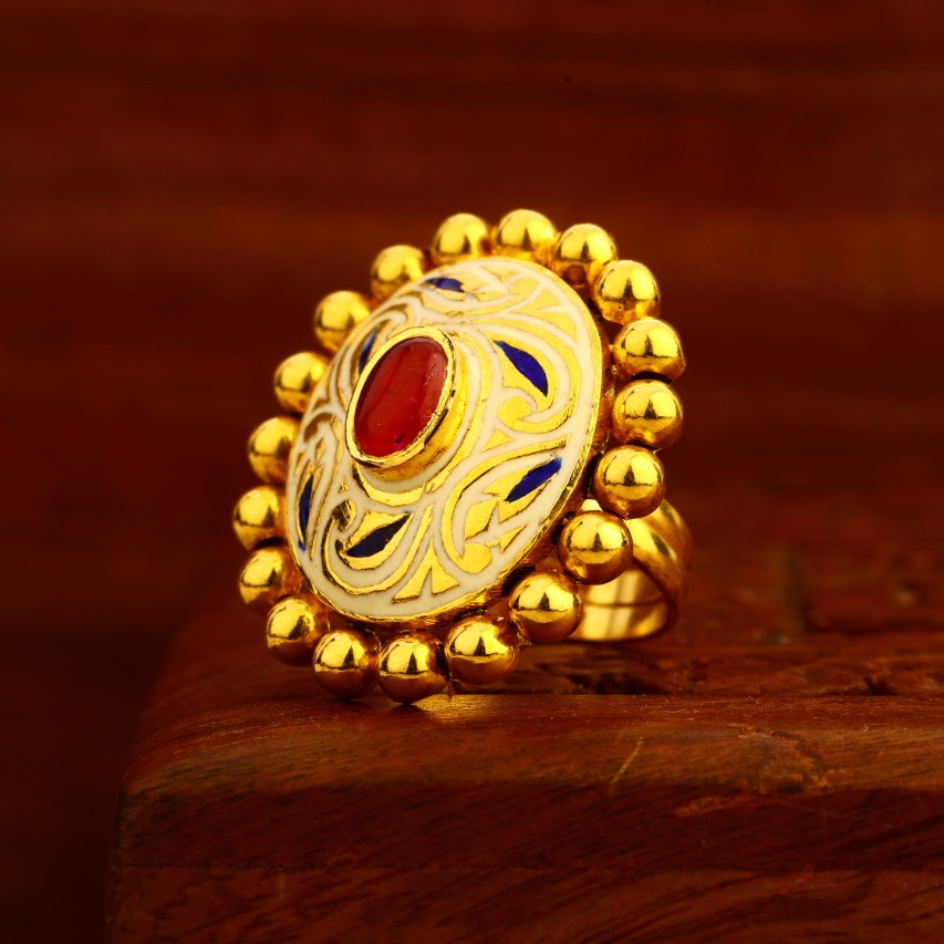 22KT Gold Hallmark Antique Fancy Ladies Ring LAR175