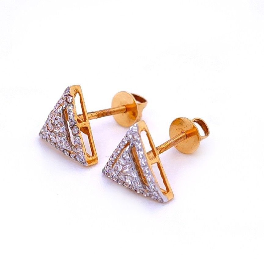 Whimsical triangular shape diamond earrings