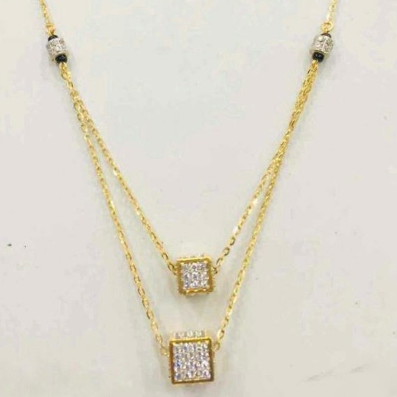 22KT/916 Gold fancy casual wear square pendant mangalsutra for ladies
