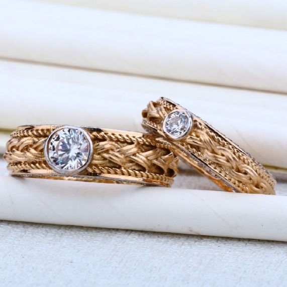 18 carat gold couple rose rings RH-CR627