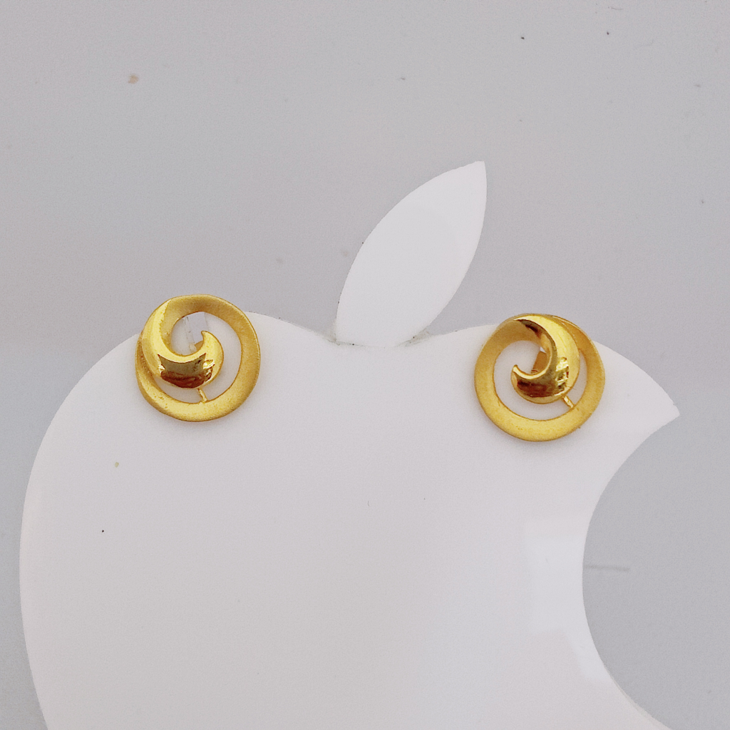 My＊ Showroom of 22k gold exclusive plain round shape earring