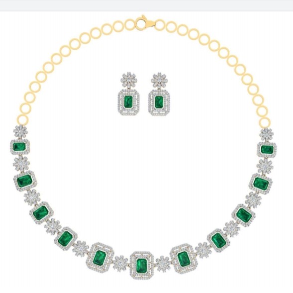 cz necklace emerald touch