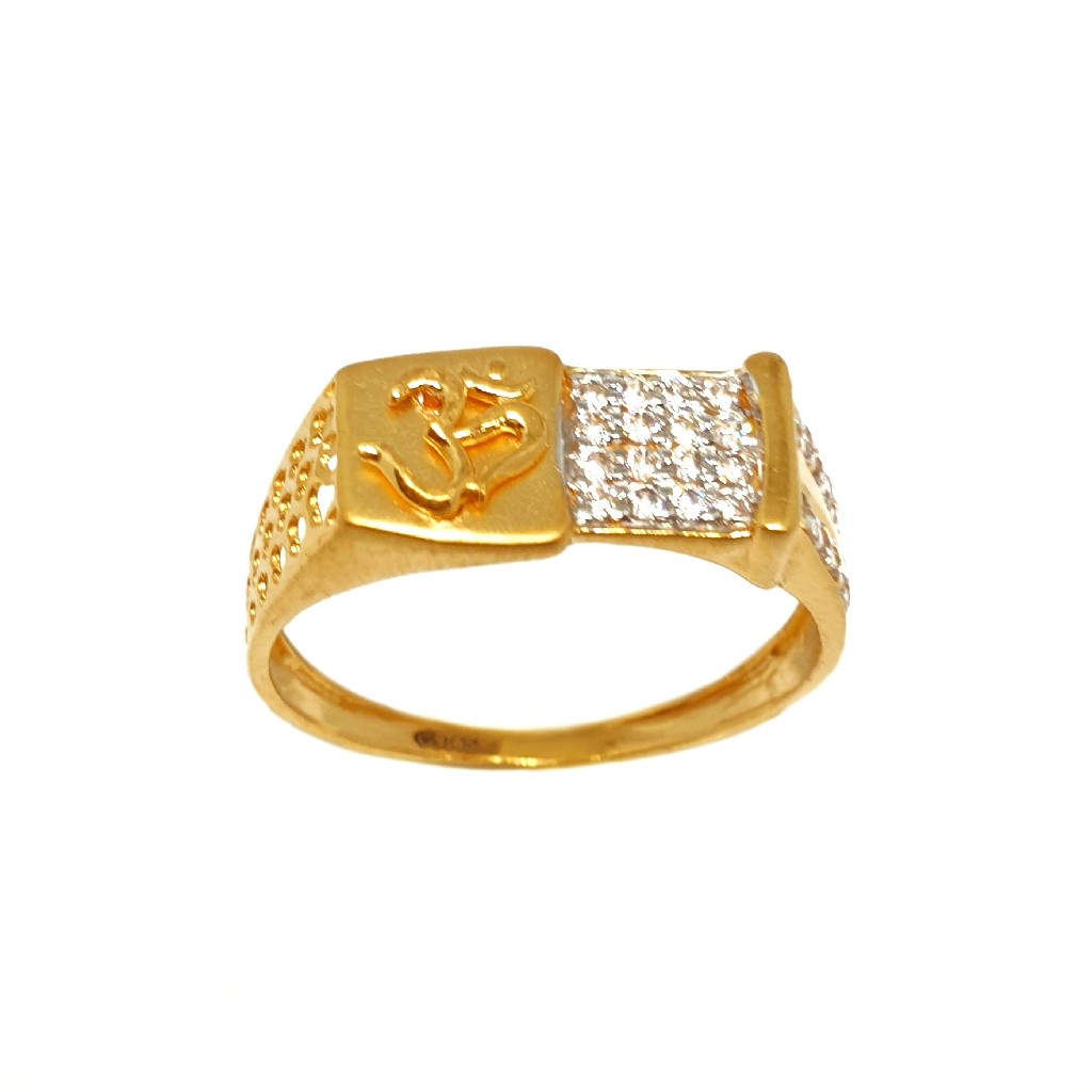 22K Gold Designer Om Gents Ring MGA - GRG0207