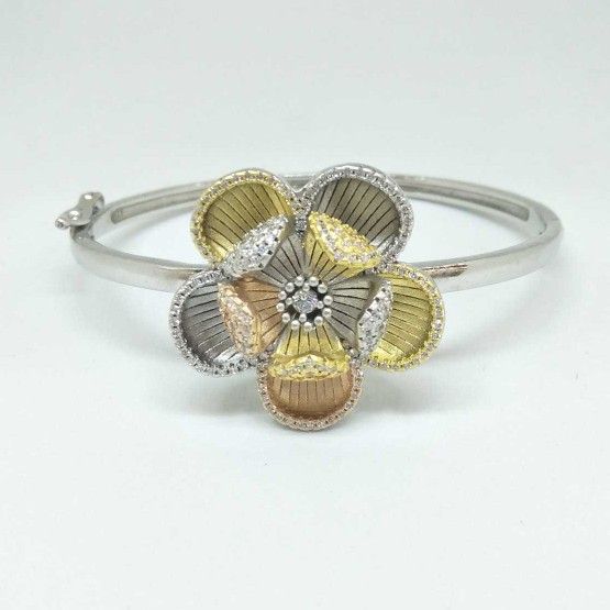 925 sterling silver designer flower ladies bracelet