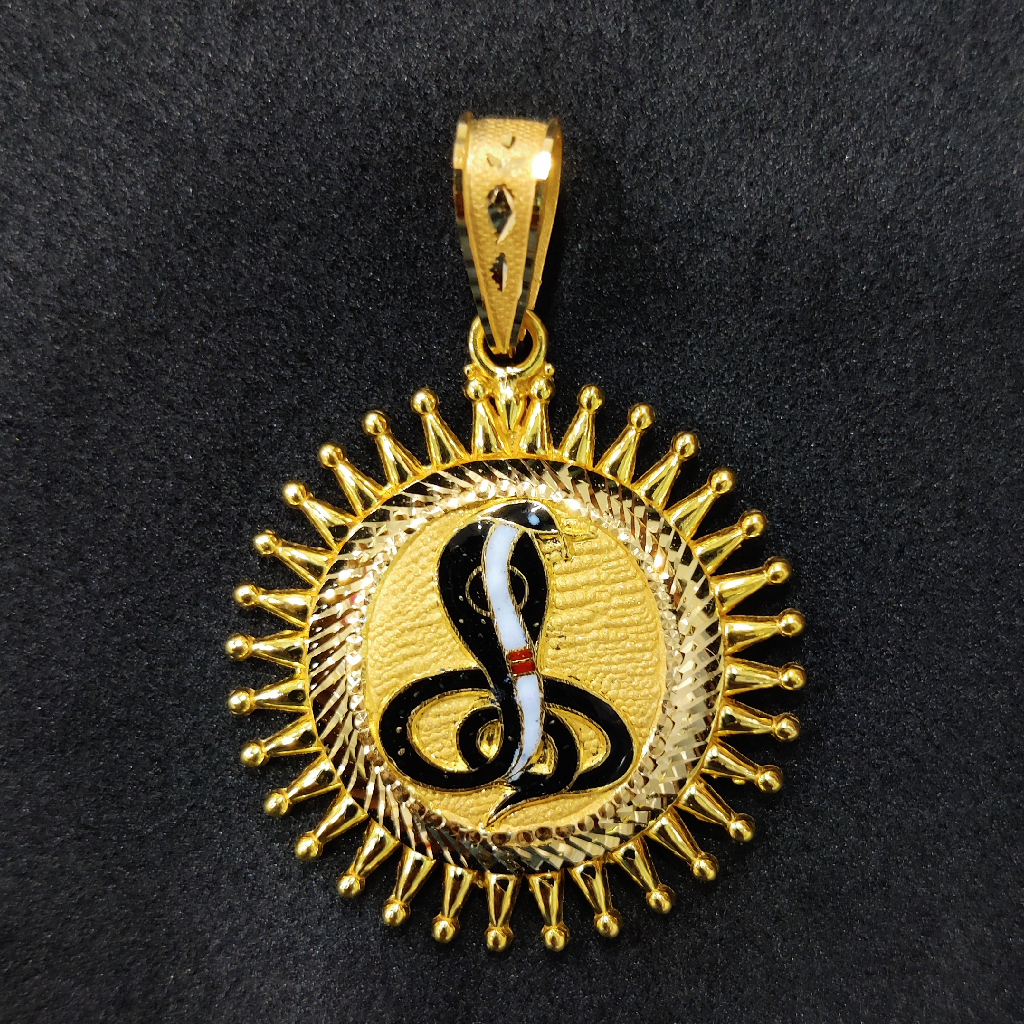 916 Gold Fancy Gent's Goga Maharaj Minakari Pendant
