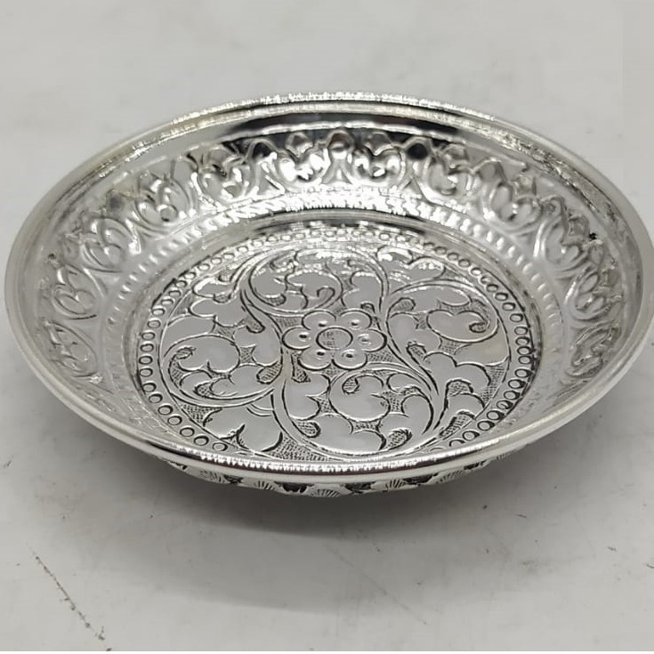 925 Pure Silver Antique Pooja Thali PO-263-38