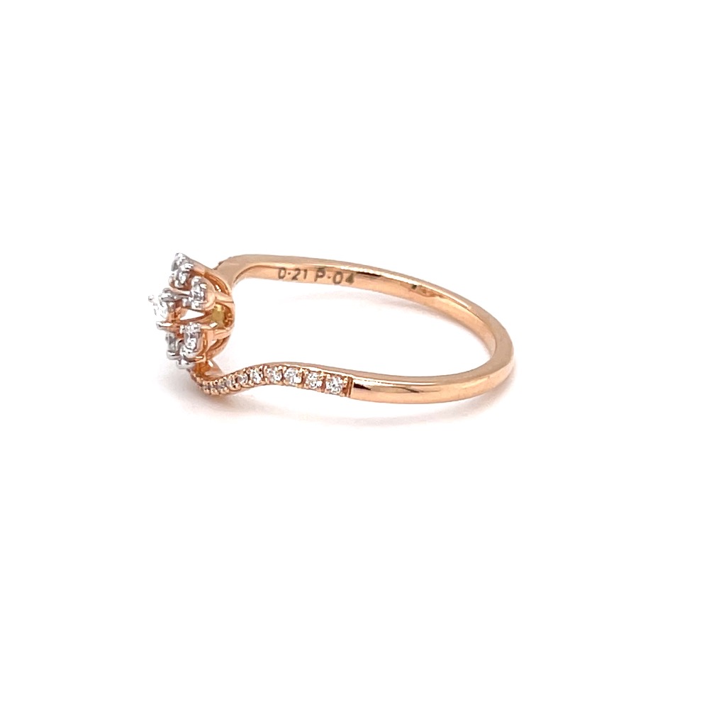 Daily wear fancy diamond ring in hallmark rose gold