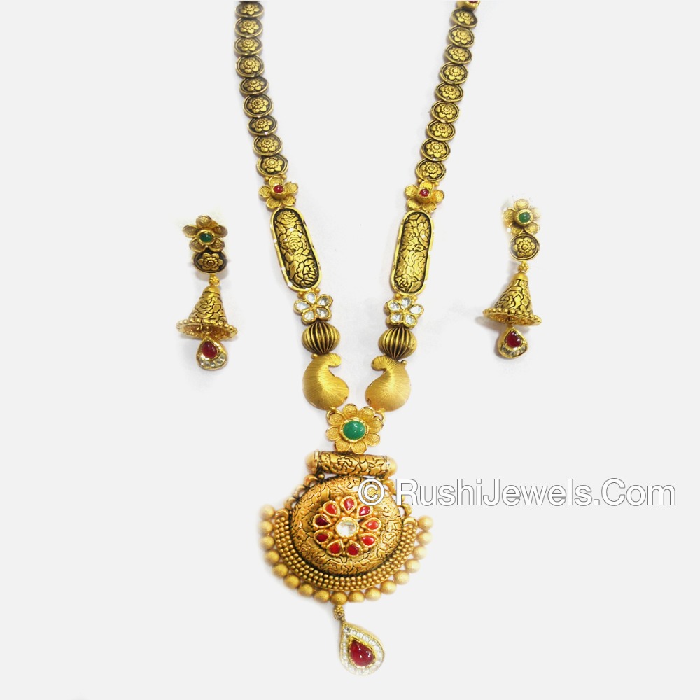 22kt Gold Attractive Long Necklace Set