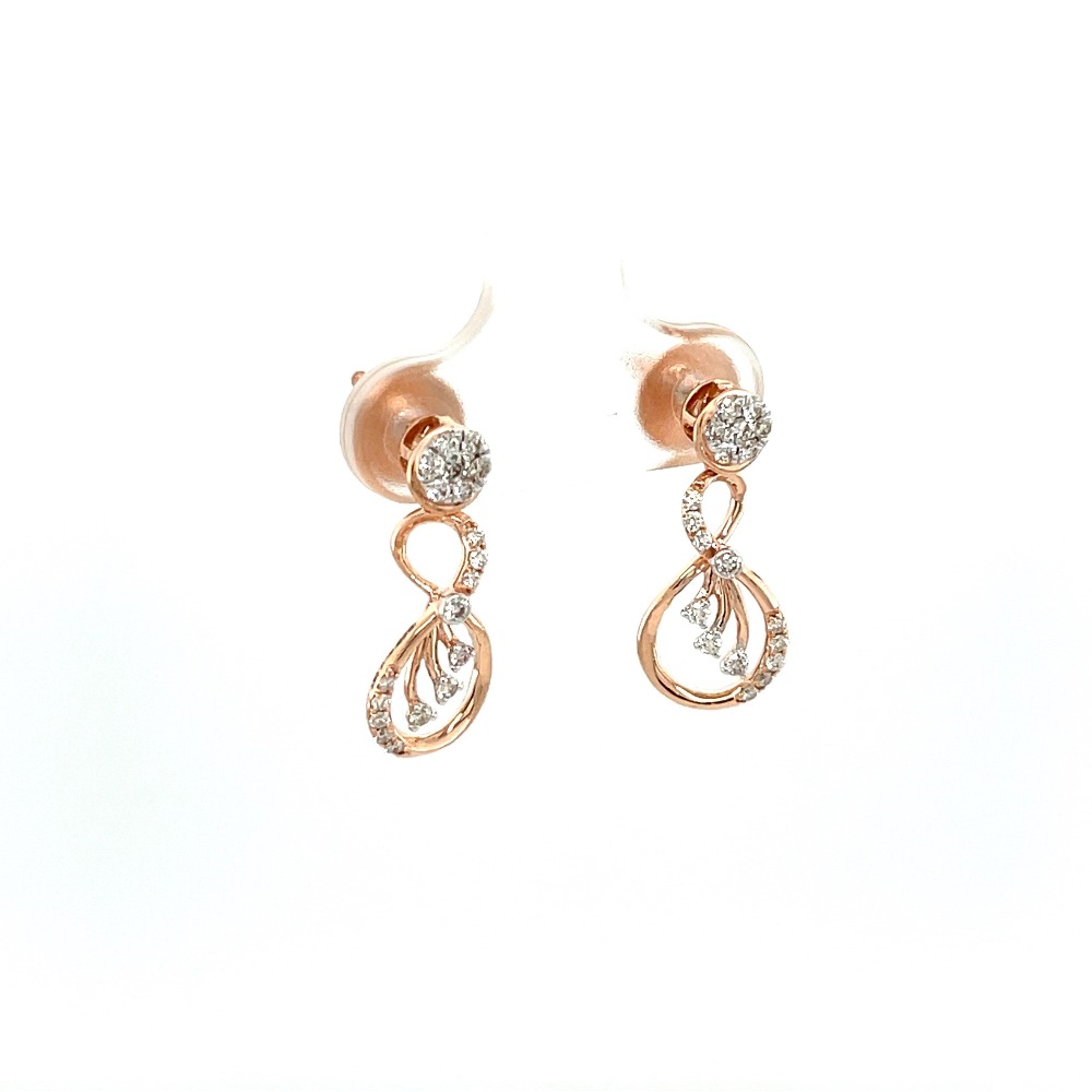 Micro Clustered Diamond Hanging Earrings in 14K Gold