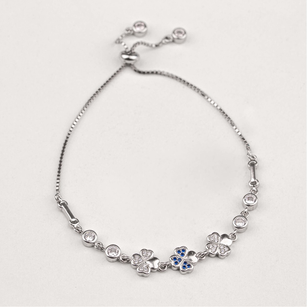 Floral Design Pure Silver Bracelet