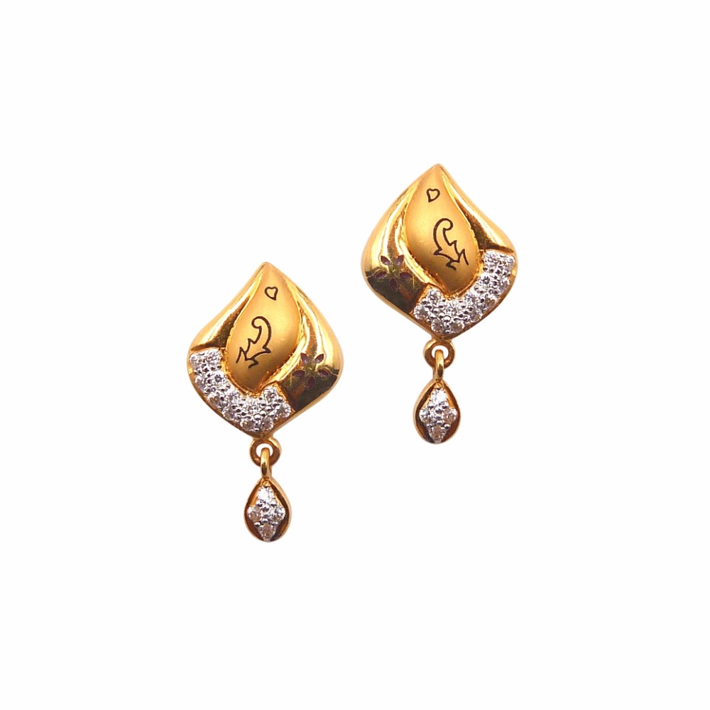 Gold Color Matte Gold Earrings MGE187GLD