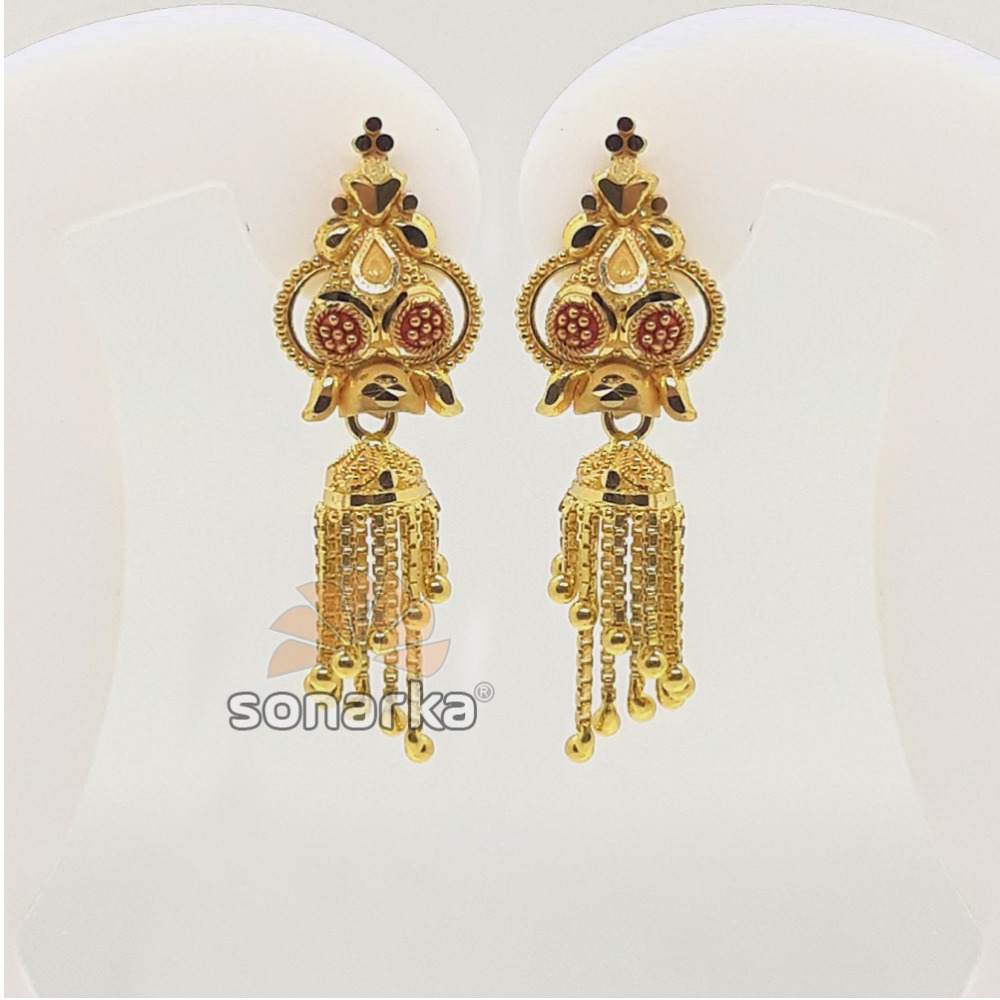 22kt classic gold jumkha earrings for women