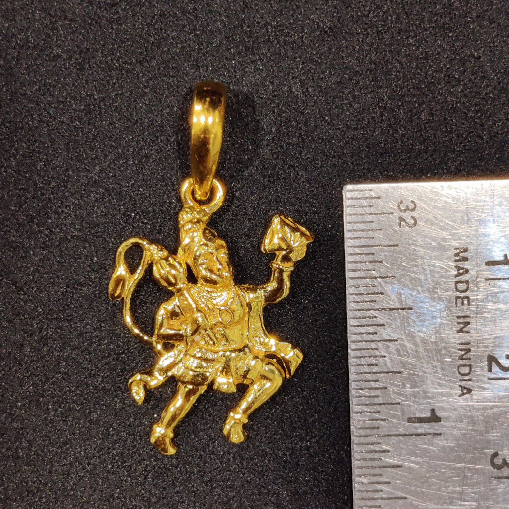 22k gold fancy gent's hanumanji pendant