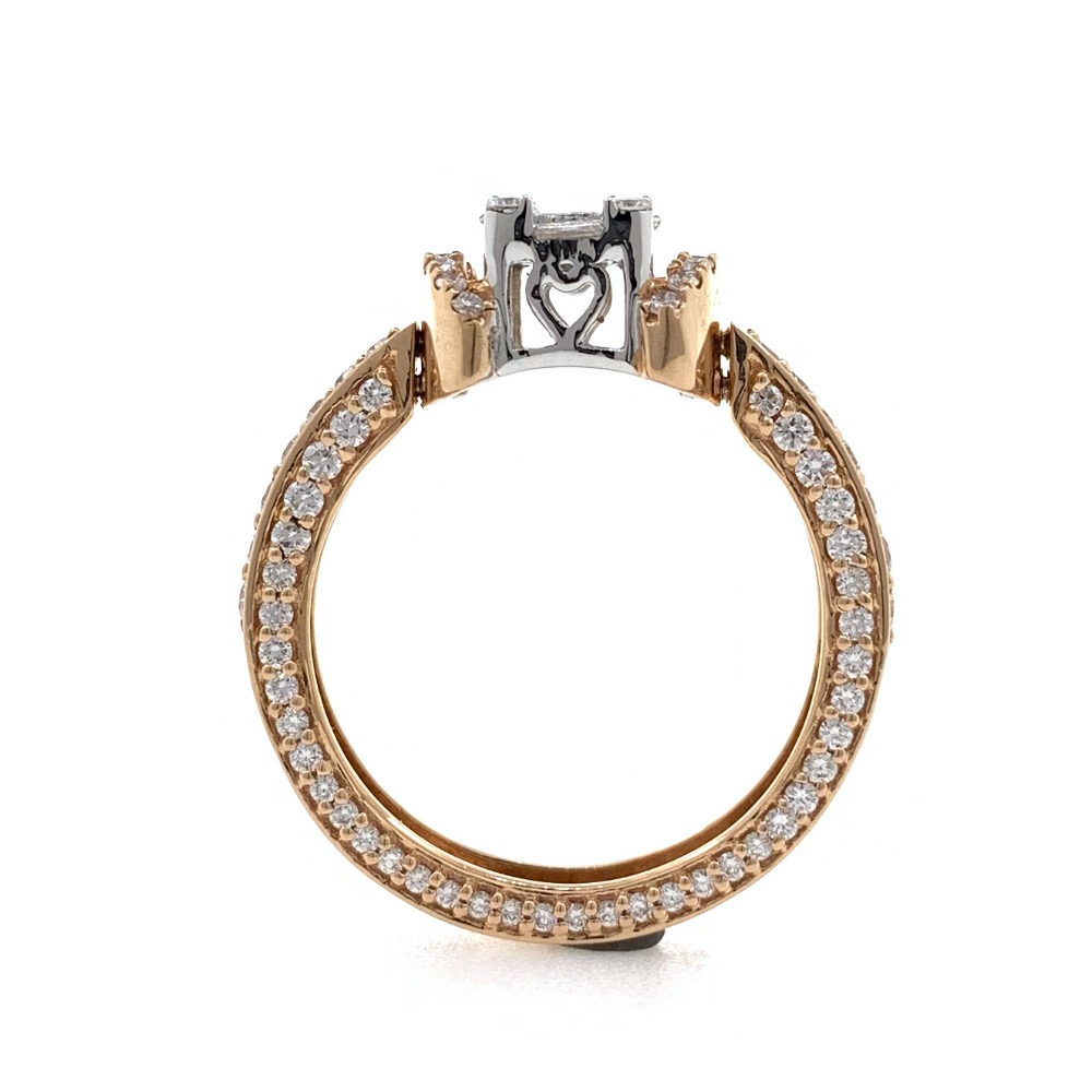 18kt / 750 rose gold pendant cum diamond ring for ladies 9lr160