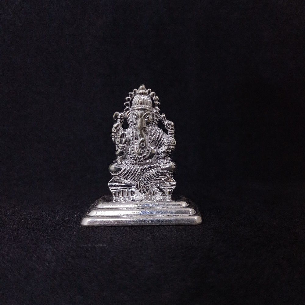 Silver Casting Ganpati Murti Small