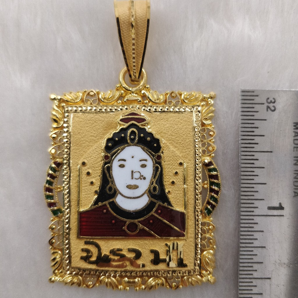 916 Gold Fancy Gent's Chehar Maa Pendant