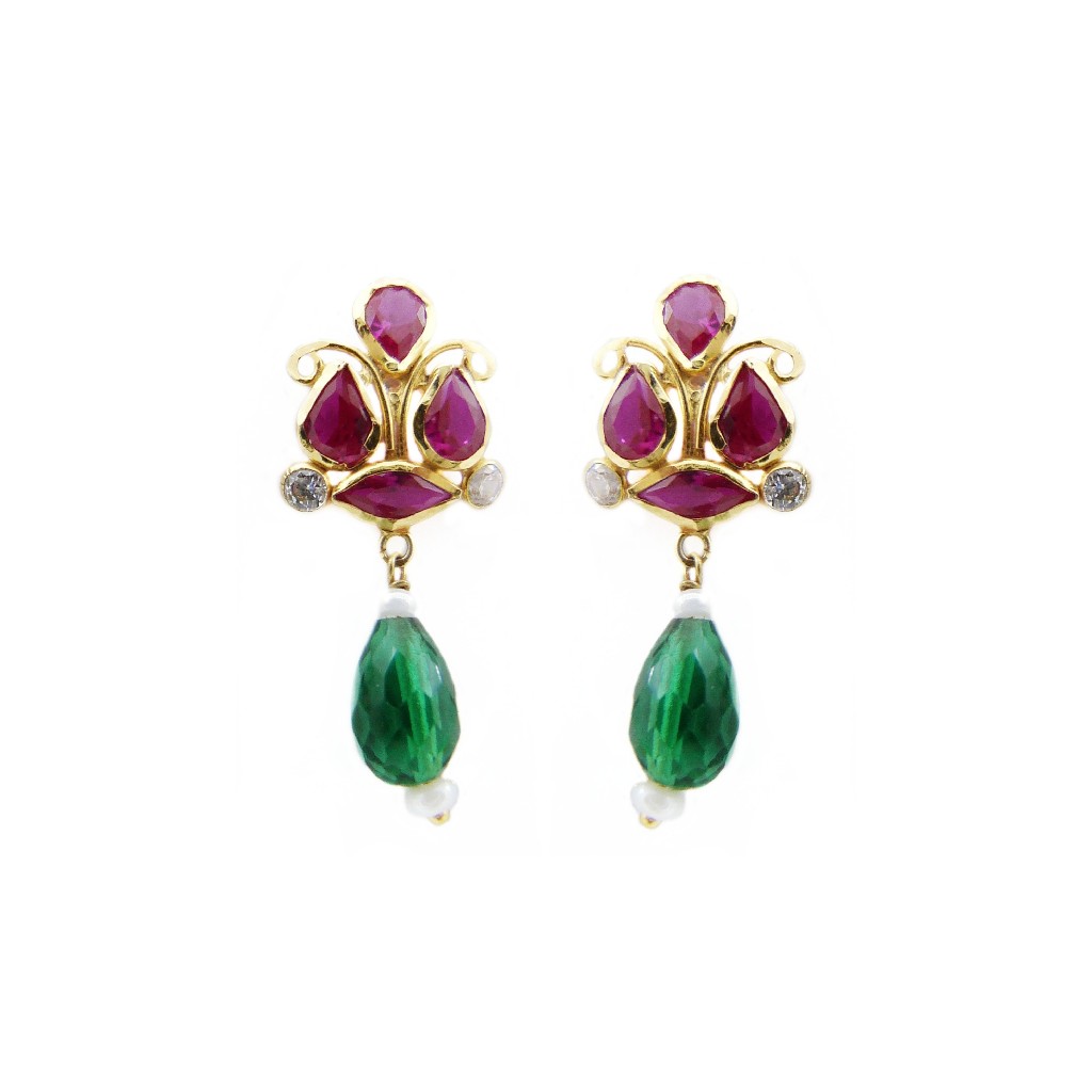 18K Gold Colour Stone Earring
