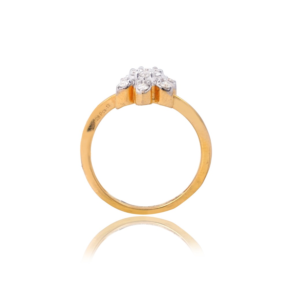 22KT Gold Flower Design Diamond Ring