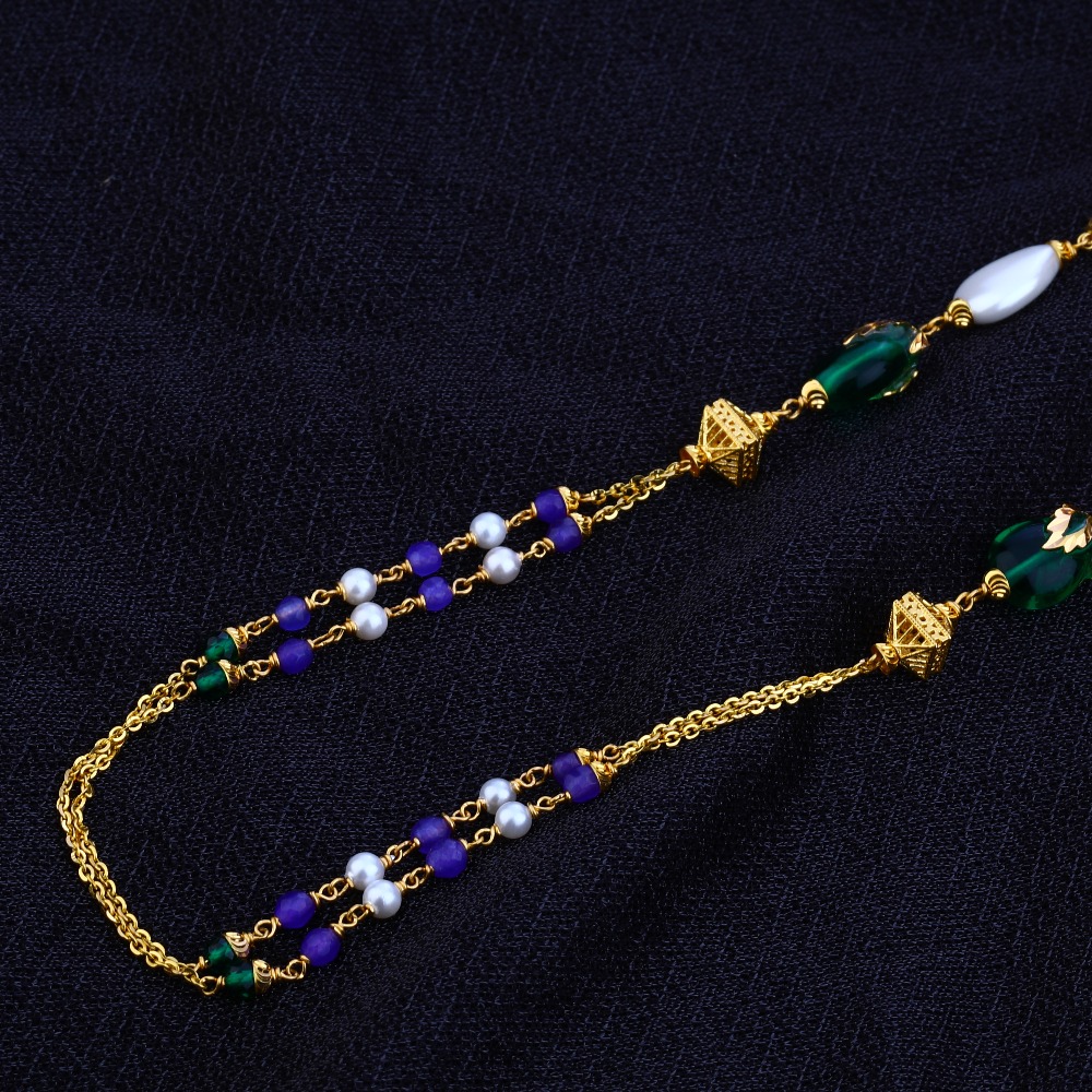 Ladies 916 Gold Designer Colouring Chain Mala -AC71
