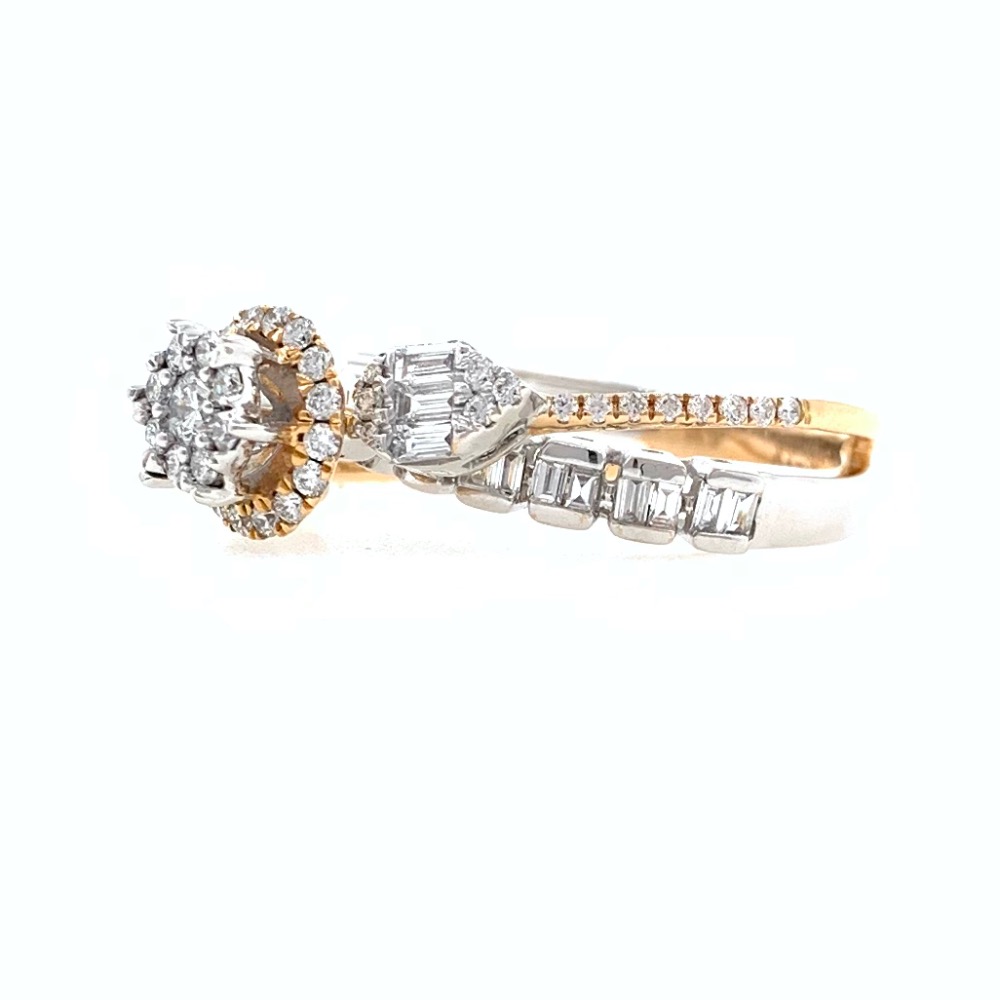 18kt / 750 rose gold twinning cocktail diamond ring for ladies 9lr220