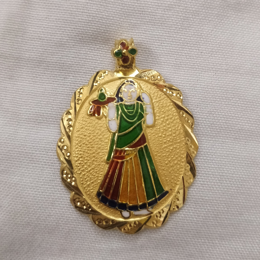 916 Gold Fancy Bhatiyani/Majisa Maa Minakari Pendant