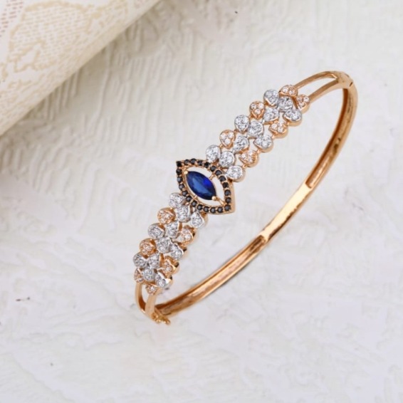 18 carat rose gold classic ladies kada bracelet RH-LB613