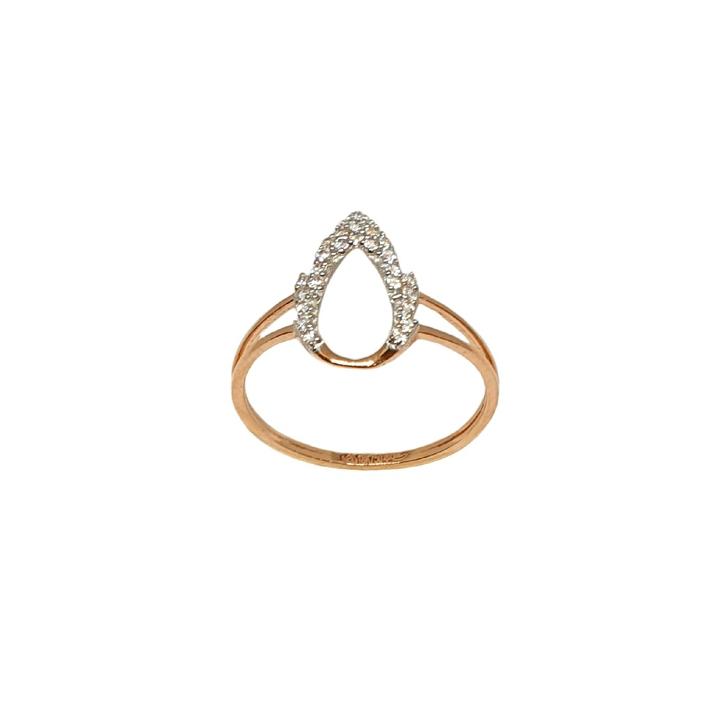 18K Rose Gold CZ Diamond Modern Ring MGA - LRG1103