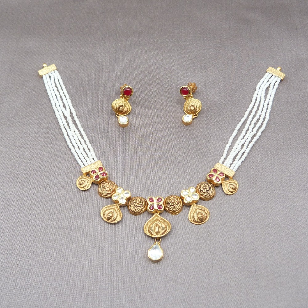 Antique Moti Necklace 22k Gold