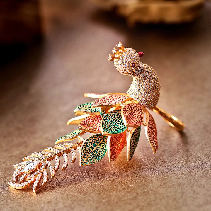 22 CT gold peacock design ring