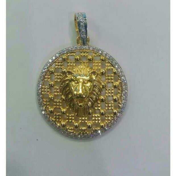  22K / 916 Gold CZ Lion Modern Pendant