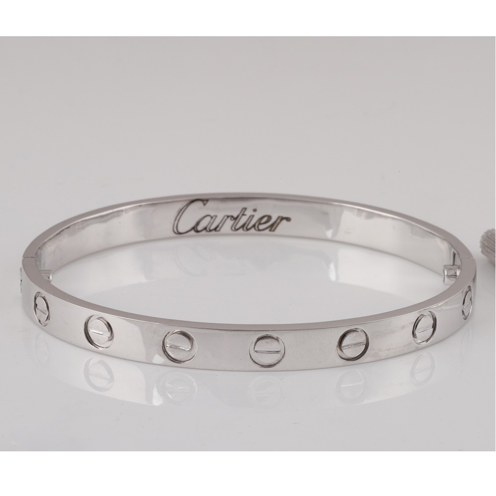Cartier Small White Gold and DiamondPaved LOVE Bracelet  Harrods RO