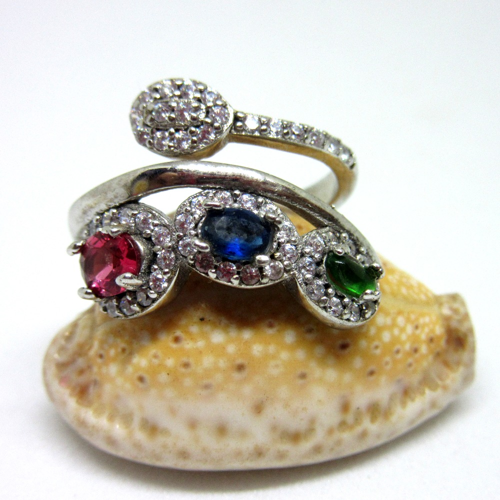 Silver 925 color stone ring sr925-239
