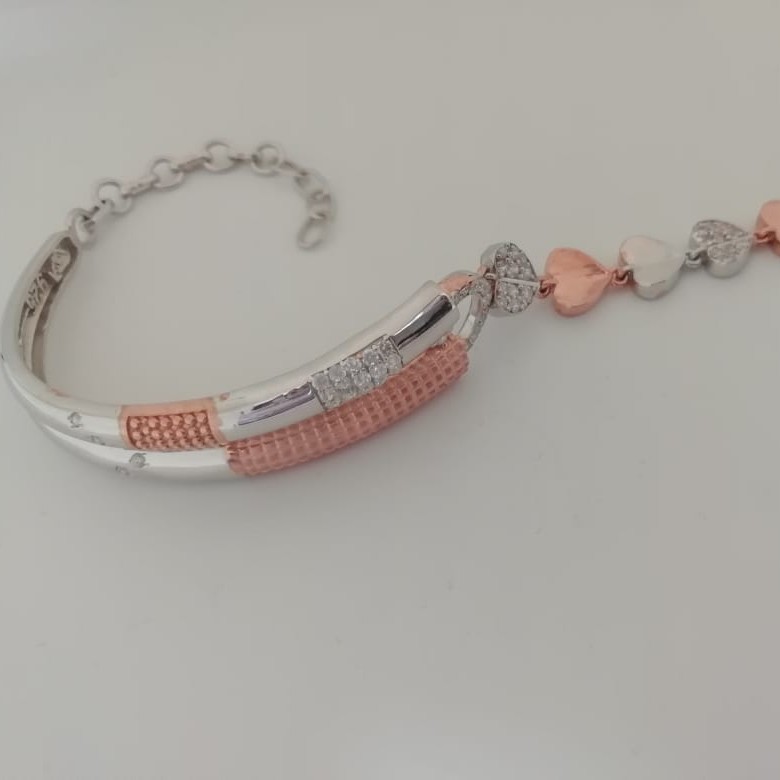 sterling silver ladies kada with bracelet