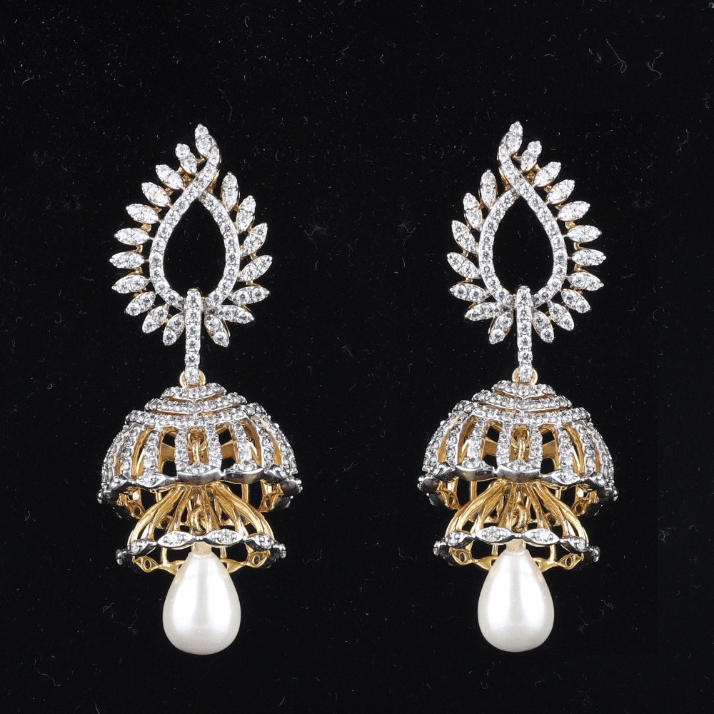 18kt jumki diamond earrings