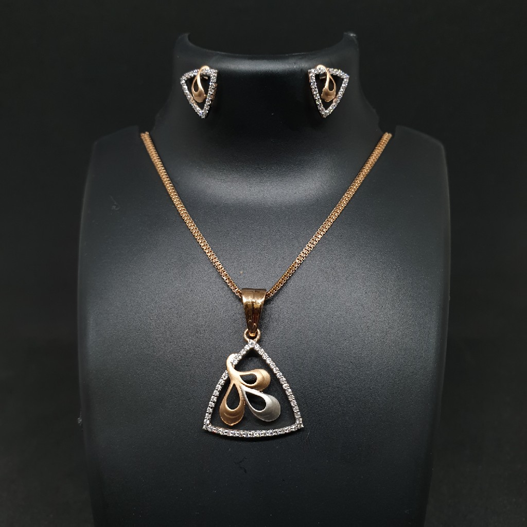 18k rose gold pendant set