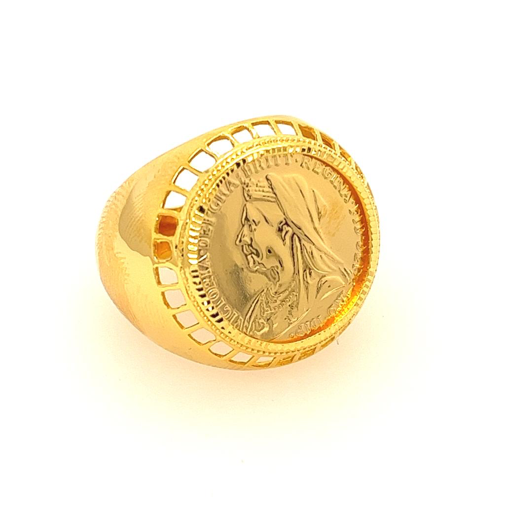 9KARAT Gold Vintage 1980's Detailed Coin Design Decorative Round Statement  Hallmarked 375 Unisex Mens Rare Ring Size Uk P Us 7 3/4 - Etsy