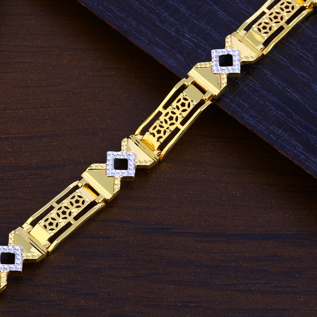 Mens Gold 916 Bracelet-MPB134