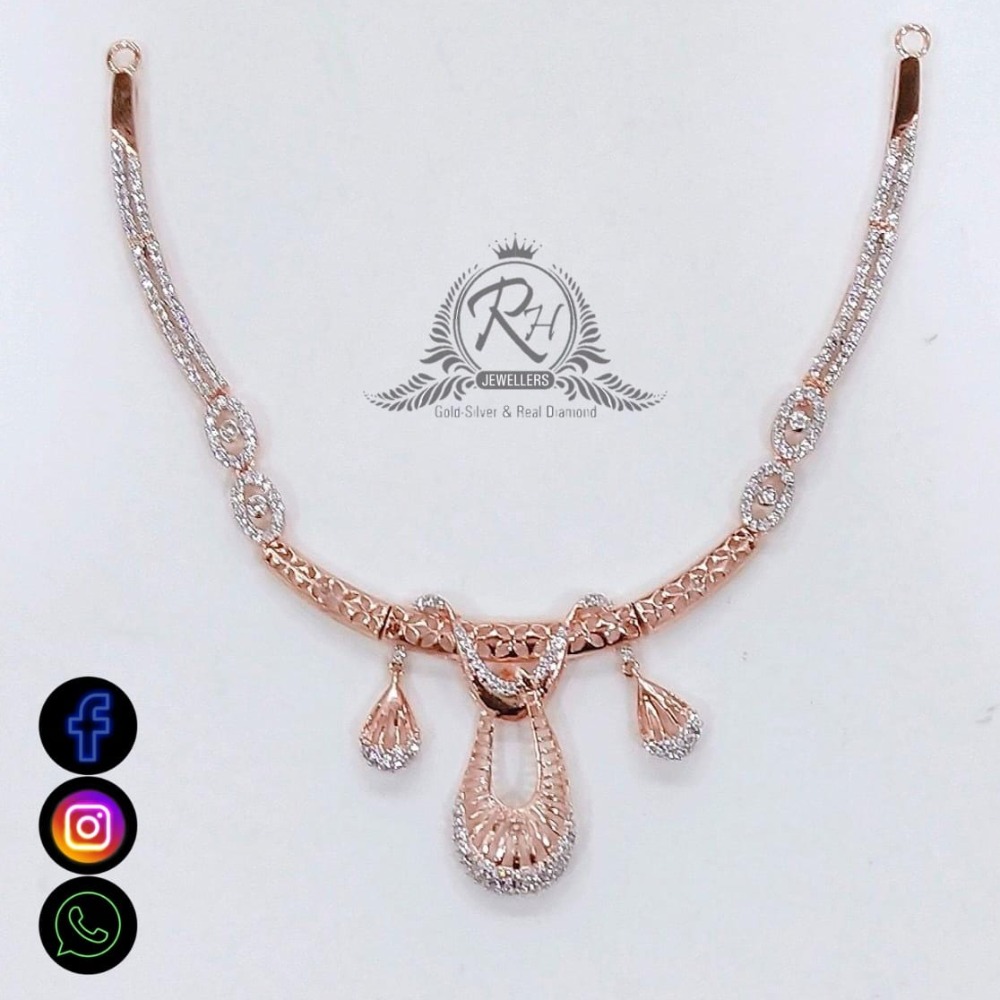 22 carat gold daimond necklace set design RH-NS542