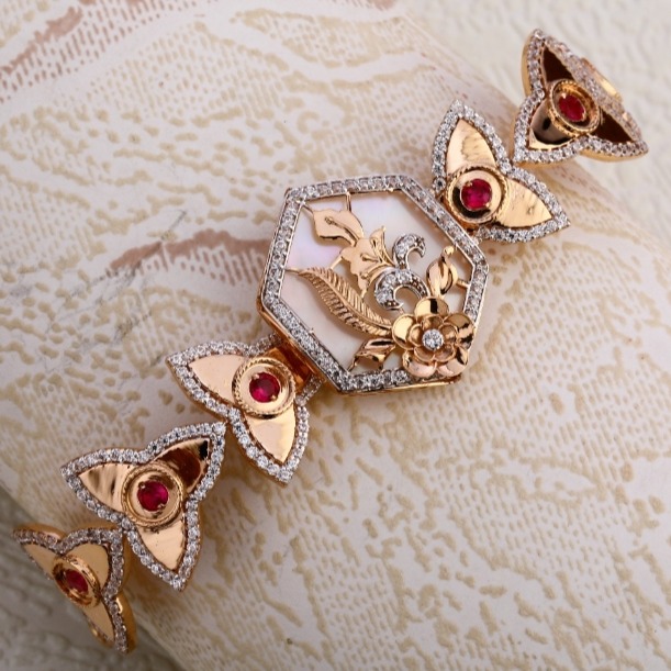 18 carat rose gold traditional ladies kada bracelet RH-LB614