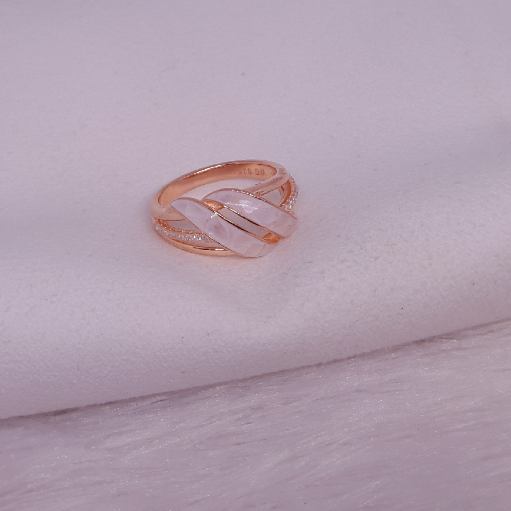 Rose gold concept silver ring for ladies